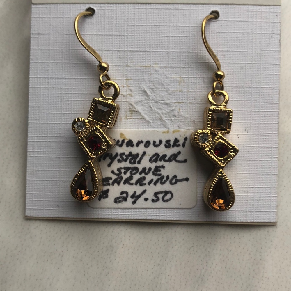 Swarovski Crystal and Stone Earrings
